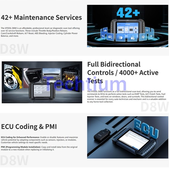 XTOOL D8W  Car Diagnostic Tools All System 38+ Functions